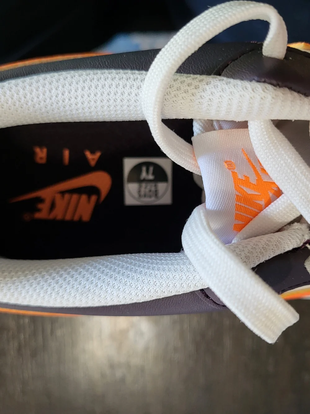 *NEW* Nike Air Force 1 GS White Orange Blue Leather Sneakers Kids 7Y Women's 8.5